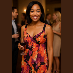 Tiana B MAXI Dress Sz: L A-LINE Floral Babydoll Style